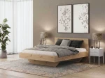 Letto levitante 140x200 rovere artisan DM2 realizzato con pannello per mobili