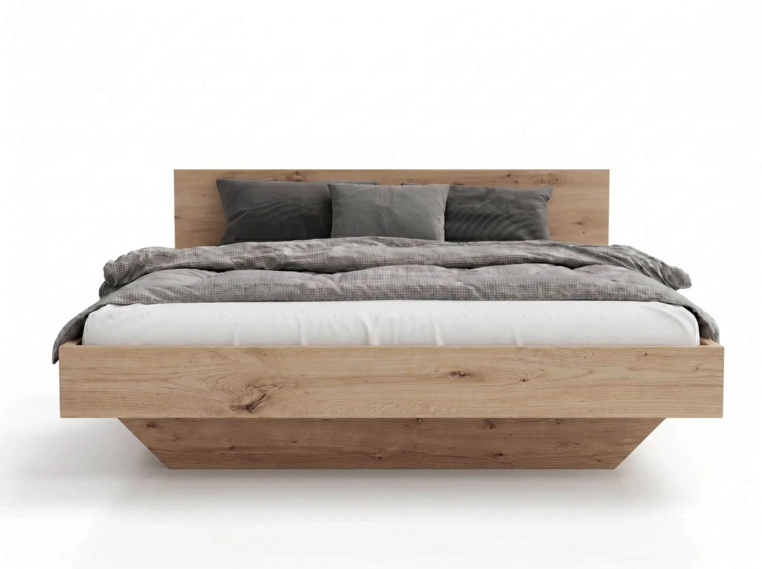 Letto levitante 160x200 rovere artisan DM2 realizzato con pannello per mobili