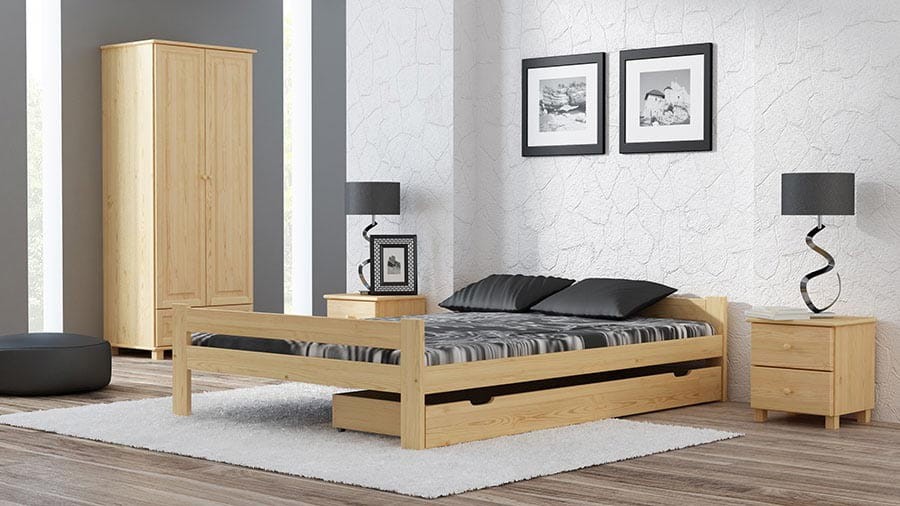 Letto in legno 140x200 Prima eco pino