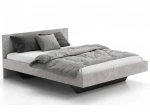 Letto levitante 140x200 cemento + nero DM2 realizzato con pannello per mobili