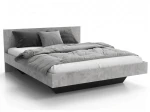 Letto levitante 140x200 cemento + nero DM2 realizzato con pannello per mobili