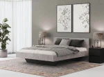 Letto levitante 160x200 cemento + nero DM2 realizzato con pannello per mobili