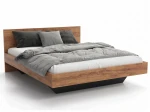 Letto levitante 120x200 rovere artigianale + nero DM2 realizzato con pannello per mobili