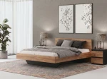 Letto levitante 120x200 rovere artigianale + nero DM2 realizzato con pannello per mobili