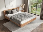 Letto levitante 120x200 rovere artigianale + nero DM2 realizzato con pannello per mobili