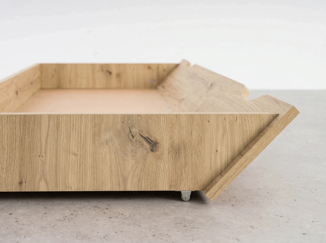 Cassetto con ruote sotto letto, DM2 Rovere Artisan