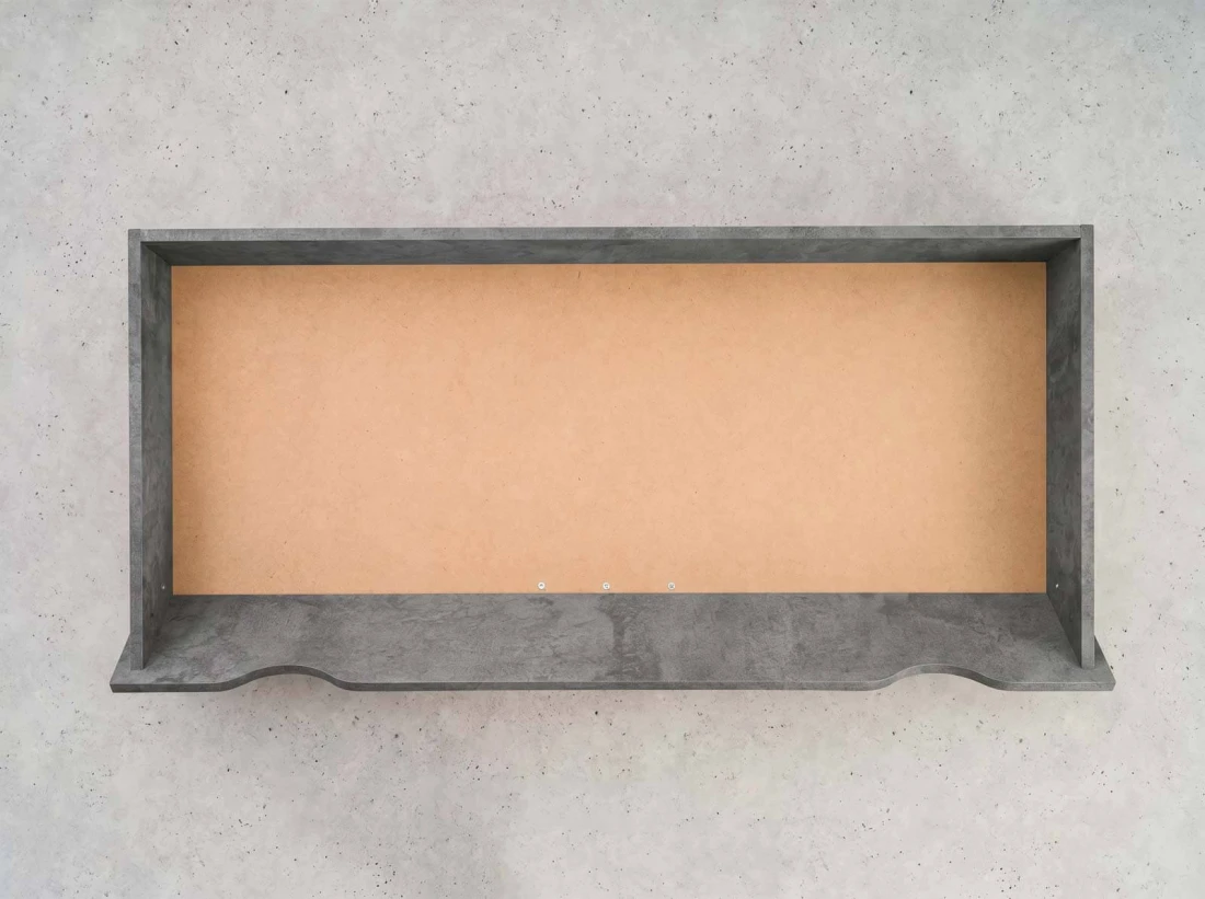 Cassetto con ruote sotto letto, DM2 Cemento