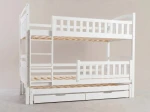 Letto a castello in legno per 3 persone 90x200 cm con cassetti P3S bianco