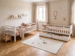 Letto a castello in legno 90x200 con cassetti P4S in bianco