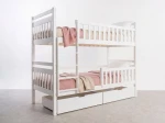 Letto a castello in legno 90x200 con cassetti P4S in bianco