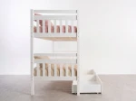 Letto a castello in legno 90x200 con cassetti P4S in bianco