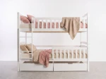 Letto a castello in legno 90x200 con cassetti P4S in bianco