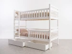 Letto a castello in legno 90x200 con cassetti P4S in bianco