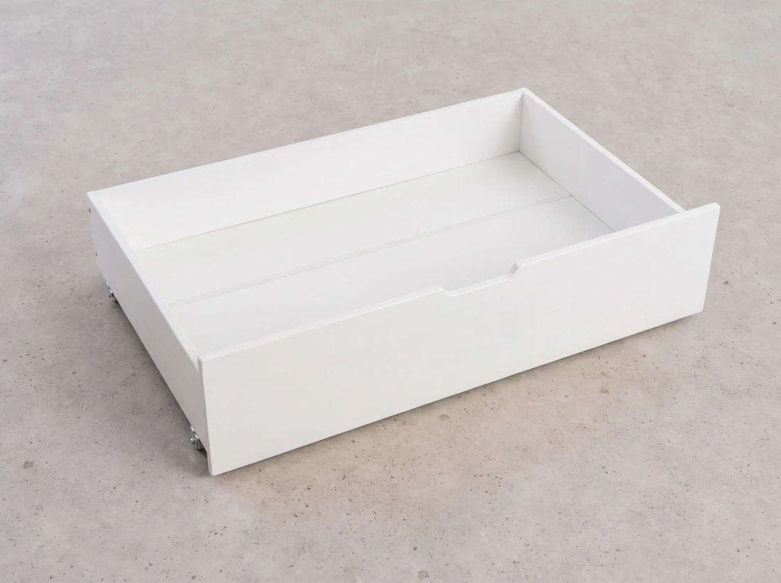 Letto a castello in legno 90x200 con cassetti P4S in bianco