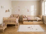Letto a castello in legno 90x200 con cassetti P4S in pino
