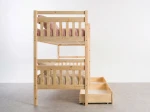 Letto a castello in legno 90x200 con cassetti P4S in pino
