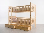 Letto a castello in legno 90x200 con cassetti P4S in pino