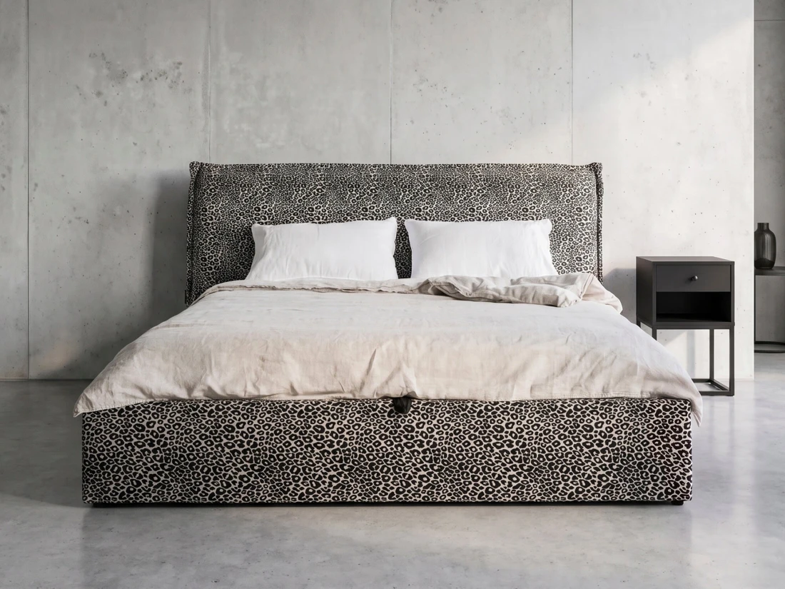 Letto imbottito 180x200 con contenitore grigio PRO line 19 Wild 219