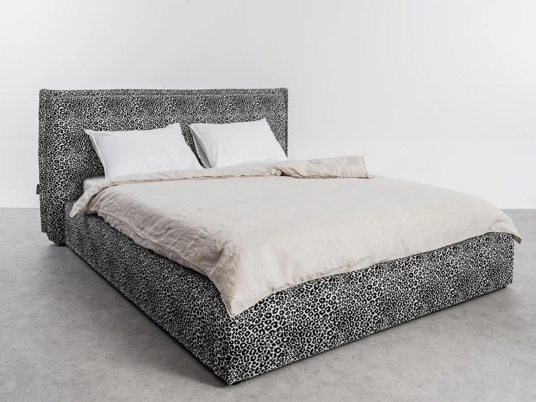 Letto imbottito 180x200 con contenitore grigio PRO line 19 Wild 219