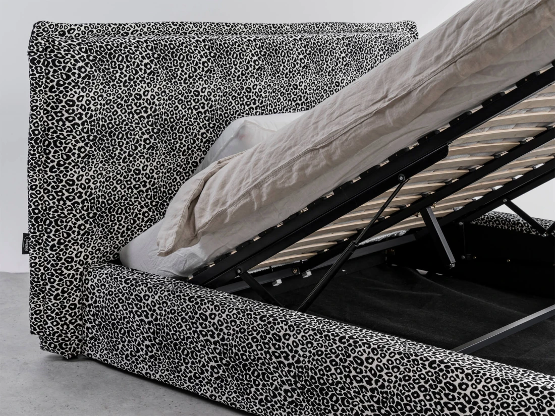 Letto imbottito 180x200 con contenitore grigio PRO line 19 Wild 219