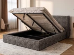 Letto imbottito 160x200 con contenitore grigio PRO line 19 Wild 219