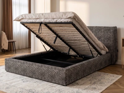 Letto imbottito 160x200 con contenitore grigio PRO line 19 Wild 219