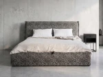 Letto imbottito 160x200 con contenitore grigio PRO line 19 Wild 219