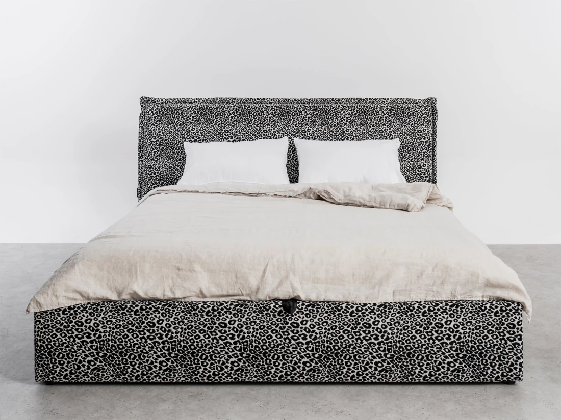 Letto imbottito 160x200 con contenitore grigio PRO line 19 Wild 219
