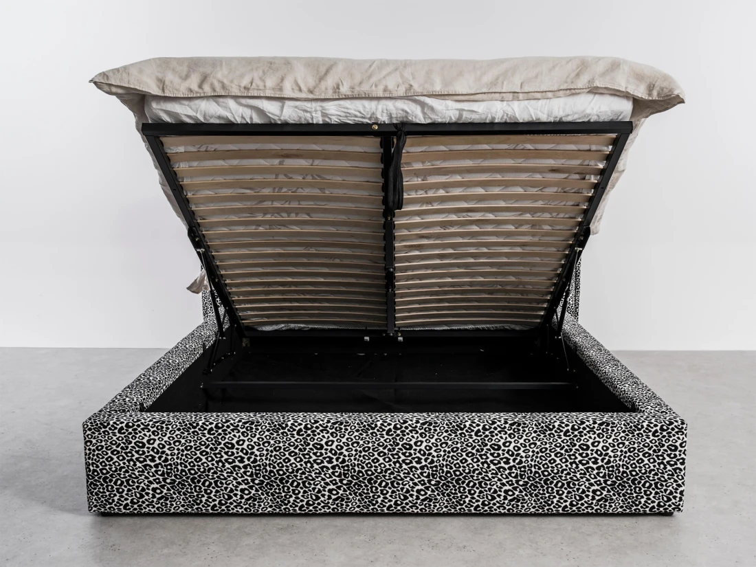 Letto imbottito 140x200 con contenitore grigio PRO line 19 Wild 219