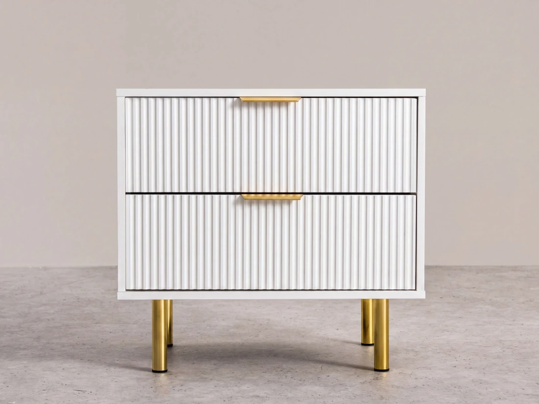 Comodino 2S 60x39 cm Riff bianco