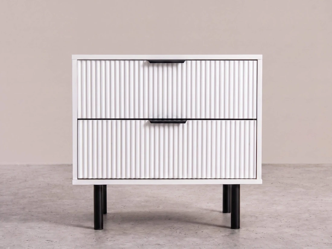 Comodino 2S 60x39 cm Riff bianco
