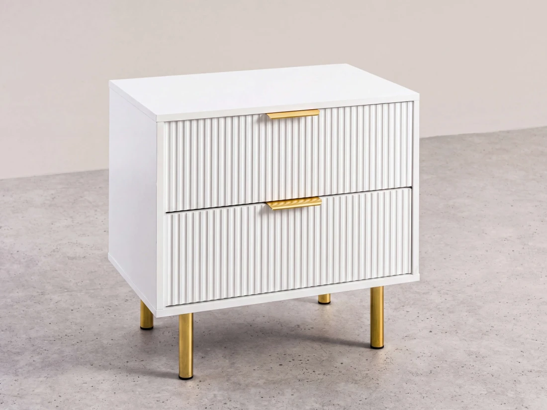 Comodino 2S 60x39 cm Riff bianco