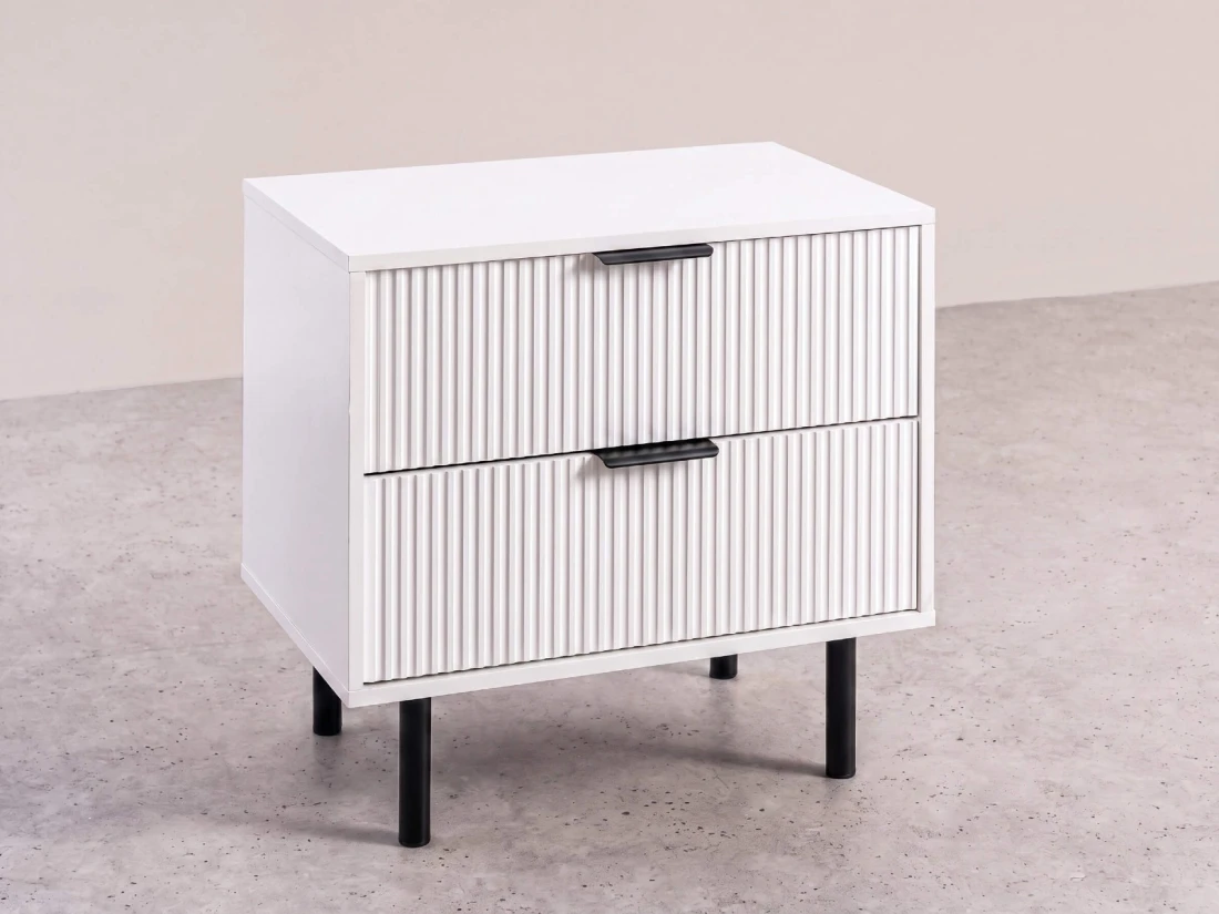 Comodino 2S 60x39 cm Riff bianco