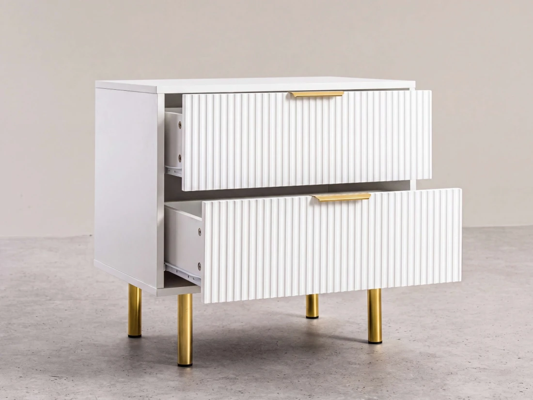 Comodino 2S 60x39 cm Riff bianco