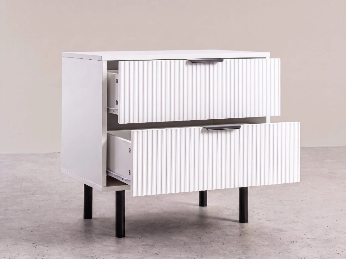 Comodino 2S 60x39 cm Riff bianco