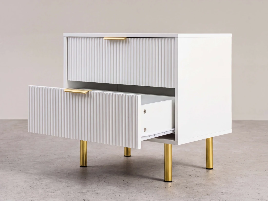 Comodino 2S 60x39 cm Riff bianco