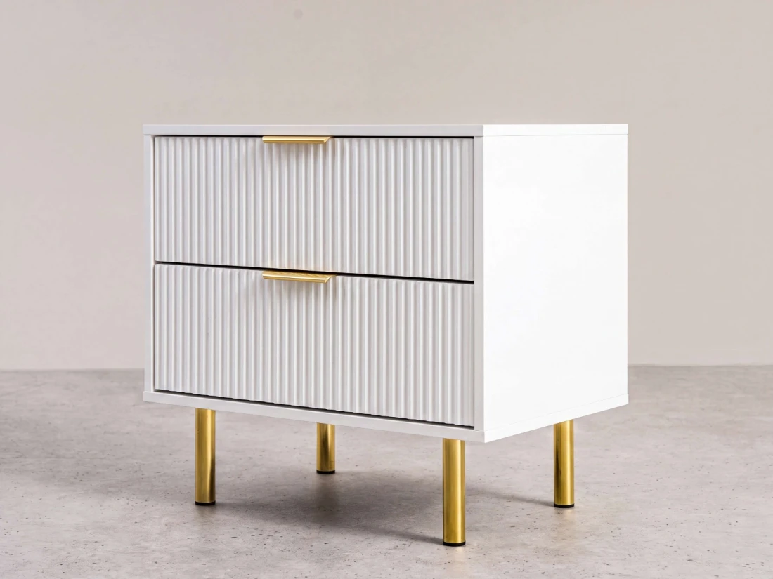 Comodino 2S 60x39 cm Riff bianco