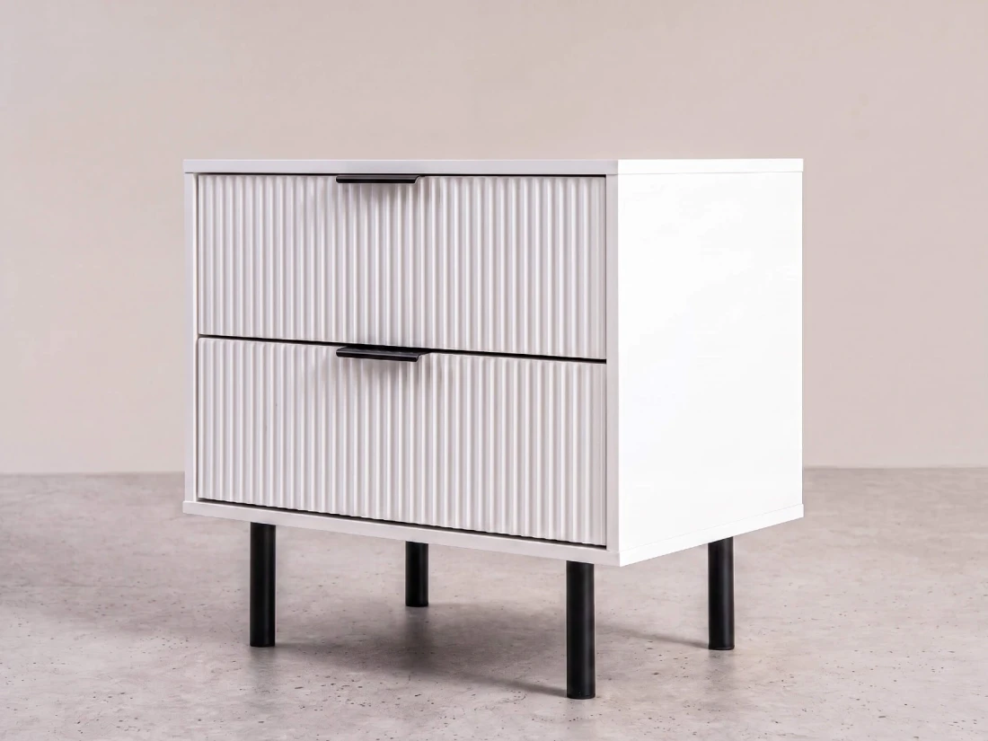 Comodino 2S 60x39 cm Riff bianco