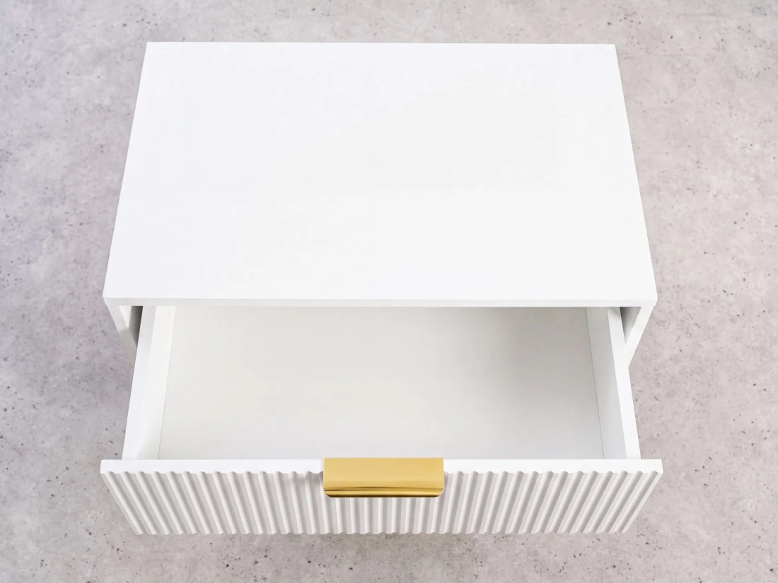 Comodino 2S 60x39 cm Riff bianco