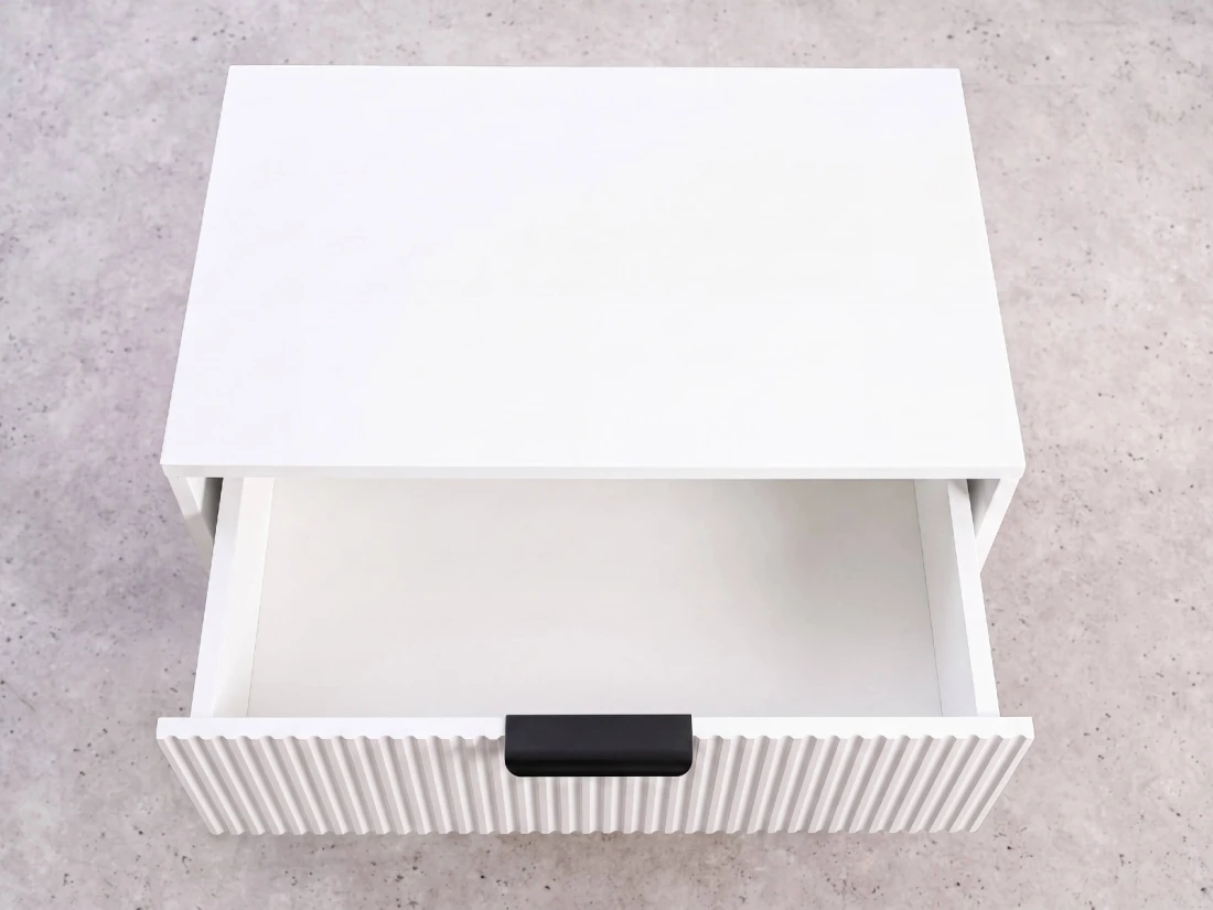 Comodino 2S 60x39 cm Riff bianco
