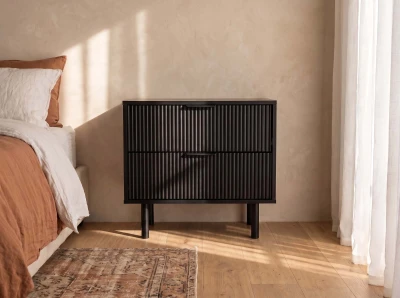 Comodino 2S 60x39 cm Riff nero