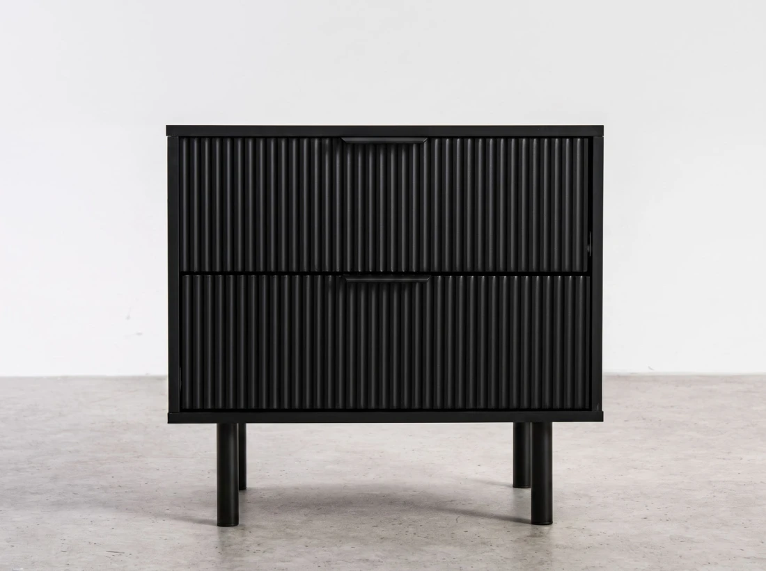 Comodino 2S 60x39 cm Riff nero
