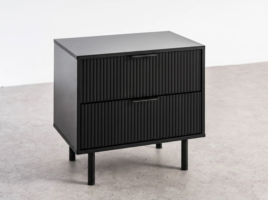 Comodino 2S 60x39 cm Riff nero