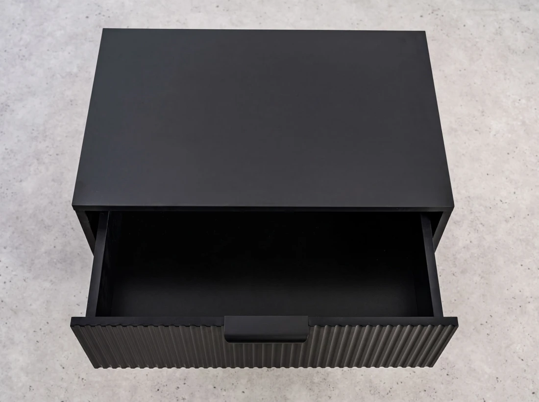 Comodino 2S 60x39 cm Riff nero