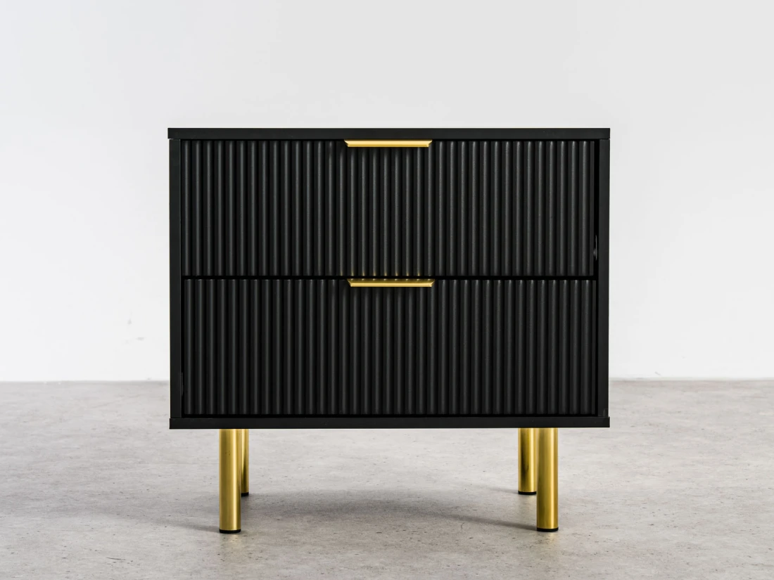 Comodino 2S 60x39 cm Riff nero