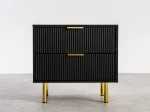 Comodino 2S 60x39 cm Riff nero