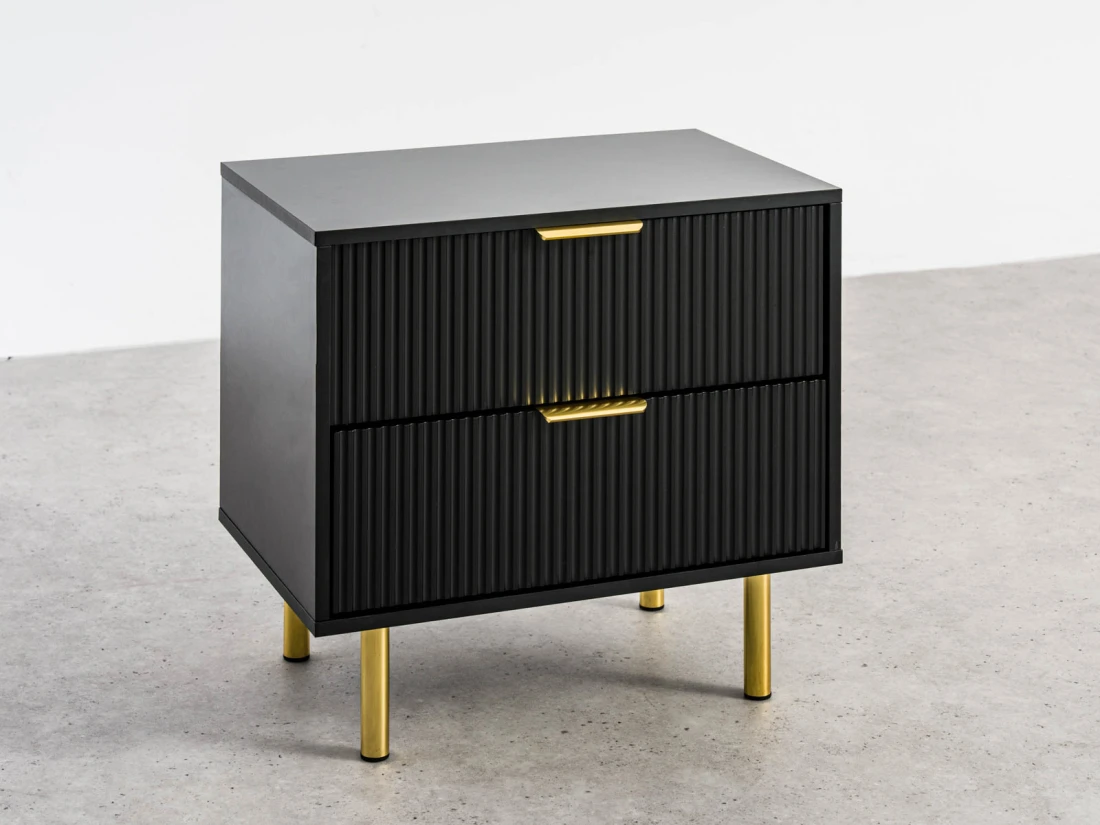 Comodino 2S 60x39 cm Riff nero