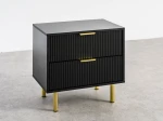 Comodino 2S 60x39 cm Riff nero