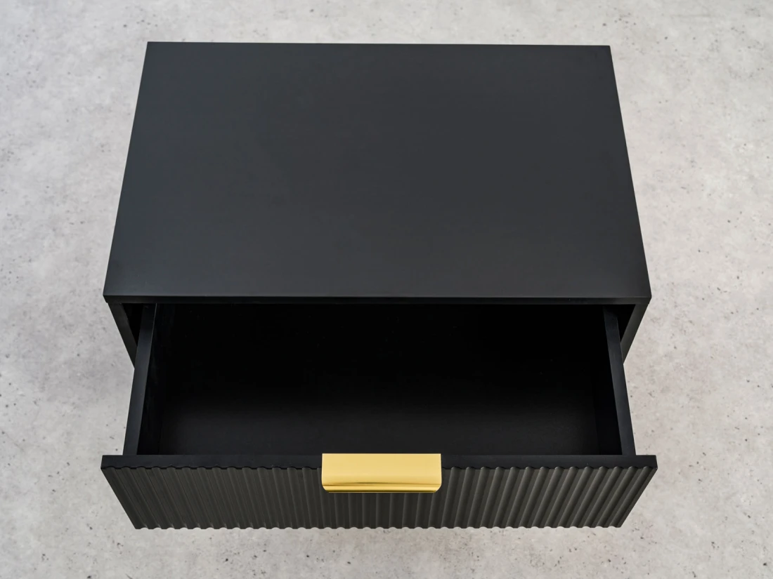 Comodino 2S 60x39 cm Riff nero