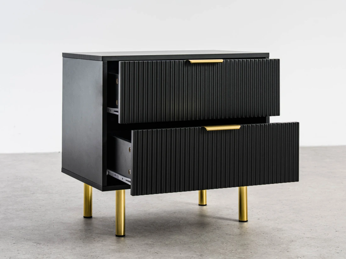 Comodino 2S 60x39 cm Riff nero